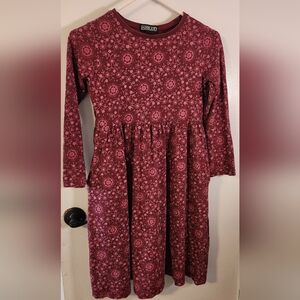 Lands End Girl's Floral Long Sleeve Dress